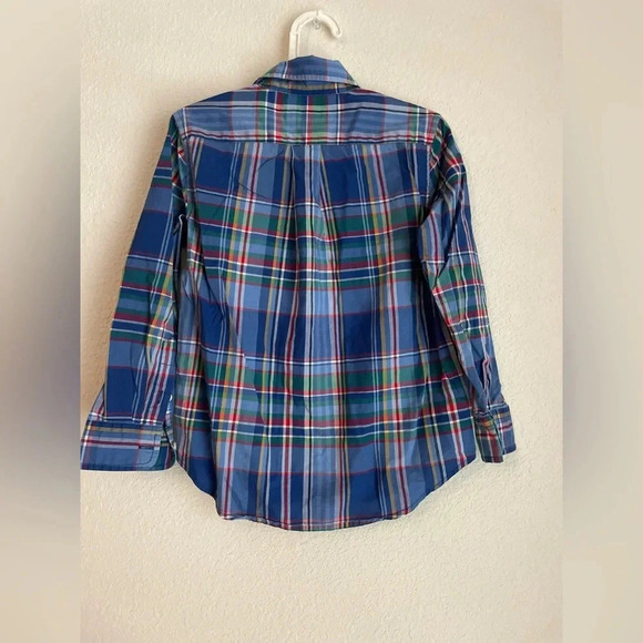 Ralph Lauren toddler boys button down long sleeve natural stretch plaid shirt 5 - Picture 5 of 5